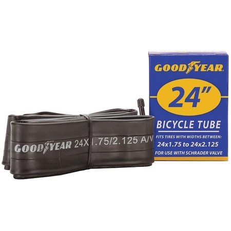 KENT Bicycle Tube, Butyl Rubber, Black, For 24 x 134 in to 218 in W Bicycle Tires 91078